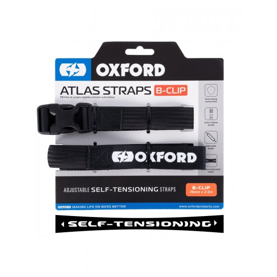 Oxford Atlas B-Clip 26mm x 2.0m Straps at JTS Biker Clothing